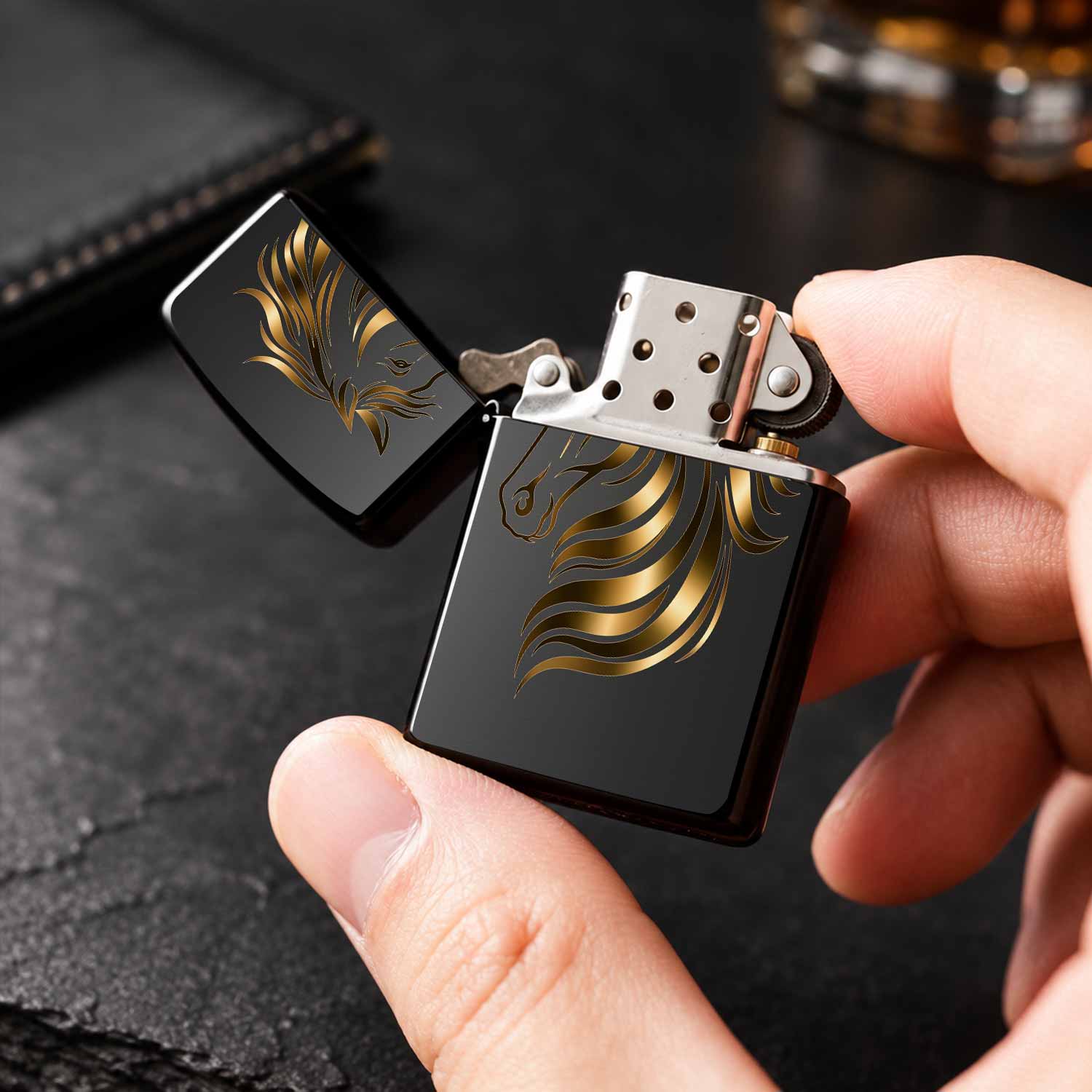 Elegant Golden Horse Head Patt - Travel Accessories As Gifts ulasan dan harga