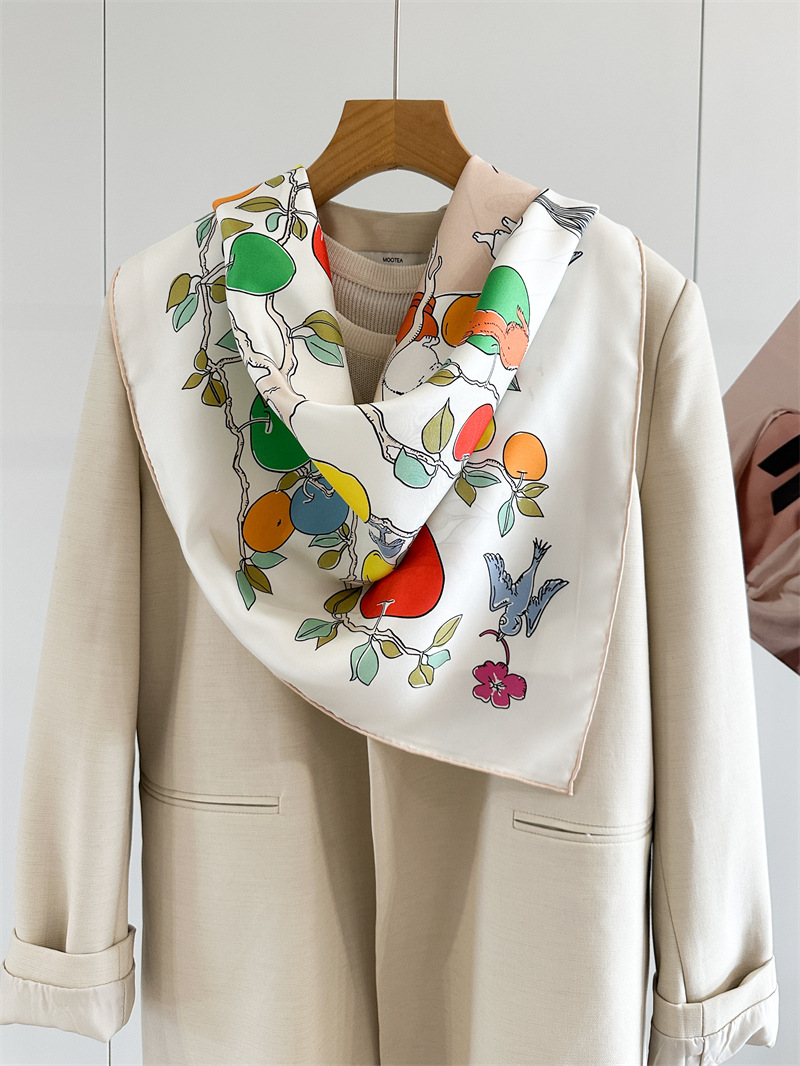 AB Faced Print Silk Scarf 18MM - Travel Accessories Aesthetic ulasan dan harga