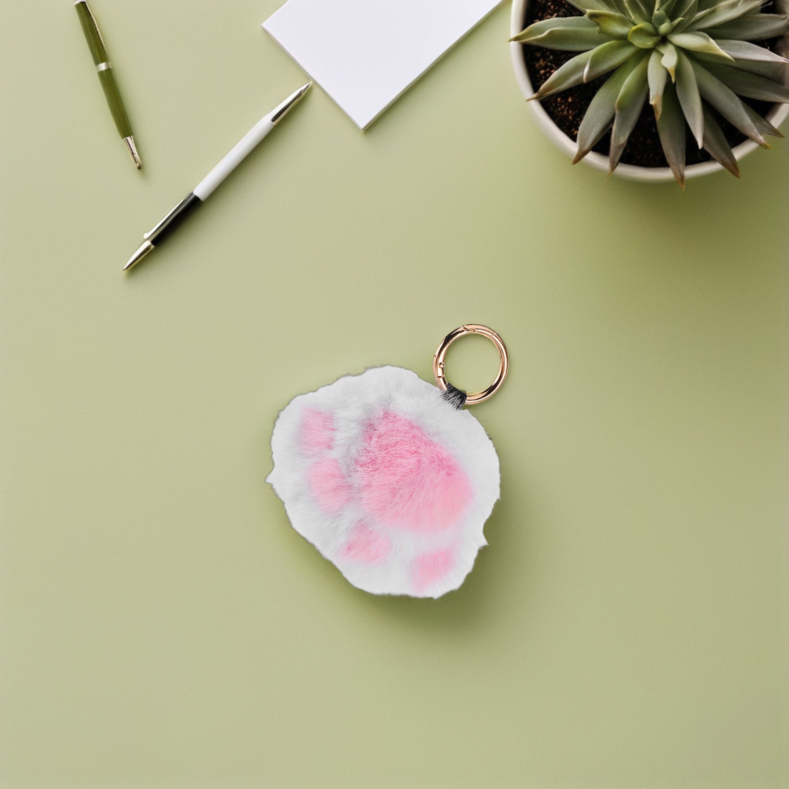 Cute Cat Paw Keychain Charm Pl - Travel Accessories Ideas ulasan dan harga