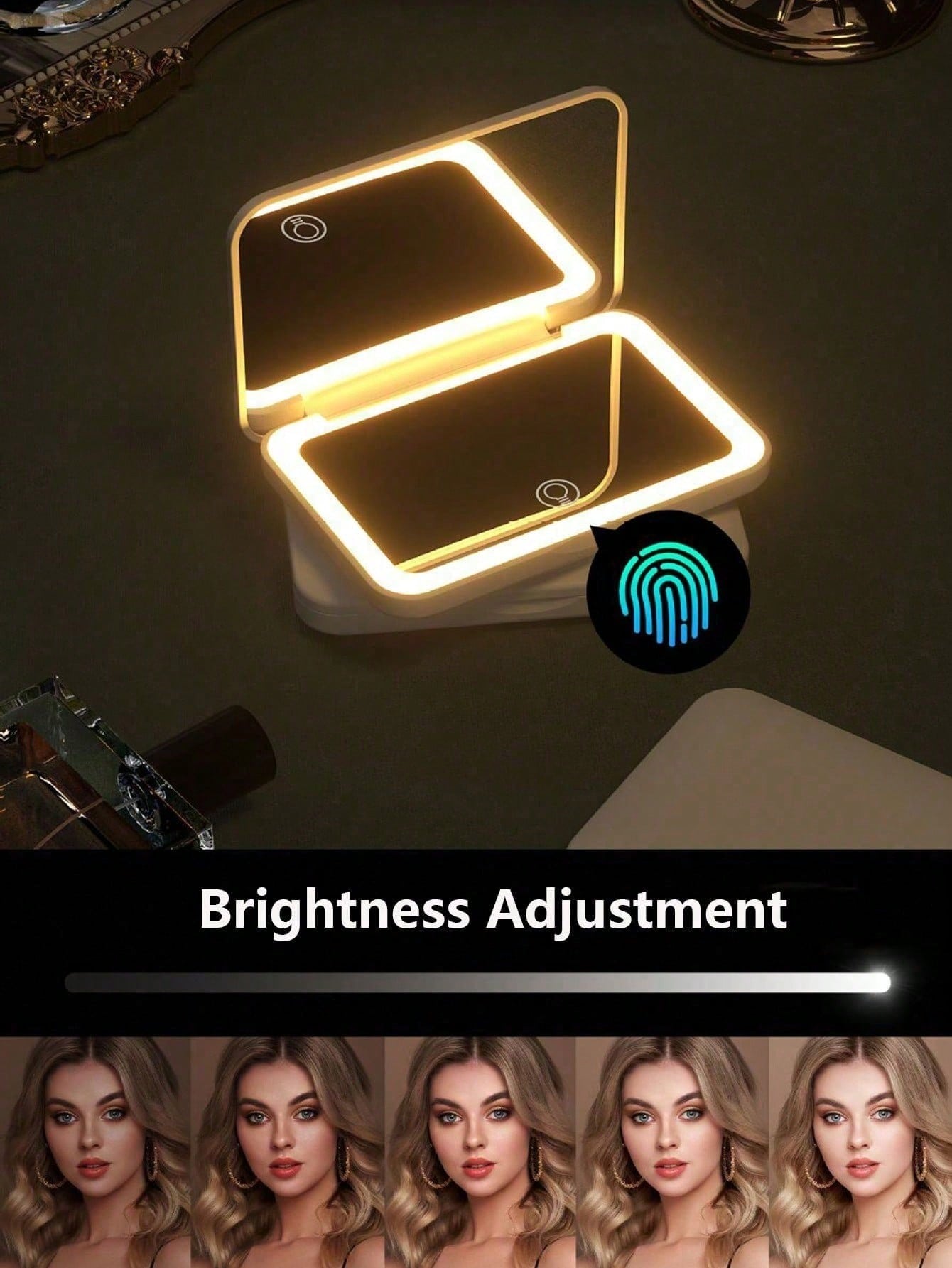 LED Makeup Mirror With Touch S - Travel Accessories As Gifts ulasan dan harga